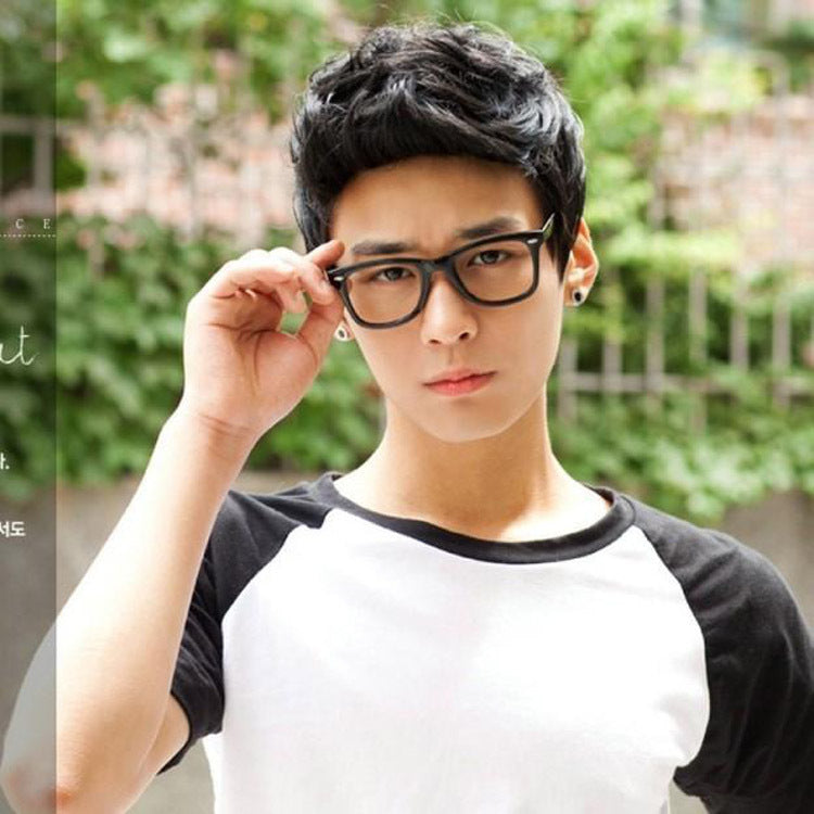 Short Curly Black Wig for Men, Natural Texture Synthetic Wig, Realistic Hairline Daily Wear Wig for Men